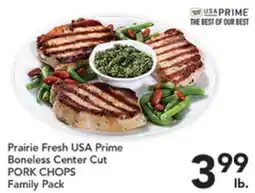Pete's Fresh Market Prairie Fresh USA Prime Boneless Center Cut PORK CHOPS Family Pack offer