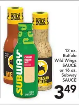 Pete's Fresh Market 12 oz. Buffalo Wild Wings SAUCE or 16 oz. Subway SAUCE offer