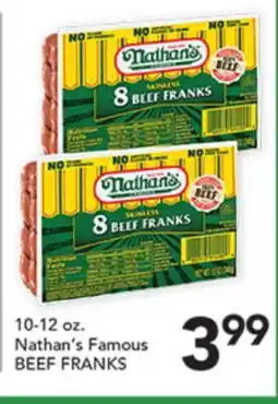 Pete's Fresh Market Nathan's Famous BEEF FRANKS offer