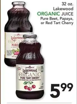 Pete's Fresh Market 32 oz. Lakewood ORGANIC JUICE offer