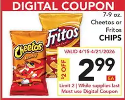 Pete's Fresh Market 7-9 oz. Cheetos or Fritos CHIPS offer