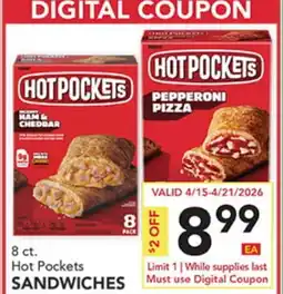 Pete's Fresh Market 8 ct. Hot Pockets SANDWICHES offer