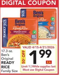 Pete's Fresh Market 17.3 oz. Ben's Original READY RICE Family Size offer