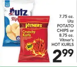 Pete's Fresh Market Utz POTATO CHIPS or Vitner's HOT KURLS offer