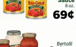 Living Fresh Market Red Gold Tomato Sauce 8 oz. Bertolli offer