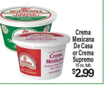 Angelo Caputo's Fresh Market Crema Mexicana De Casa or Crema Supremo offer