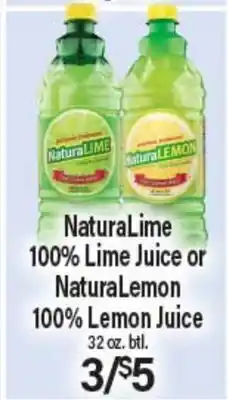 Angelo Caputo's Fresh Market NaturaLime 100% Lime Juice or NaturaLemon 100% Lemon Juice offer