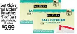 Angelo Caputo's Fresh Market Best Choice Tall Kitchen Drawstring Flex Bags offer
