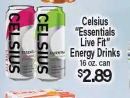 Angelo Caputo's Fresh Market Celsius Essentials Live Fit Energy Drinks offer