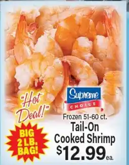 Angelo Caputo's Fresh Market Frozen 51-60 ct. Tail-On Cooked Shrimp offer
