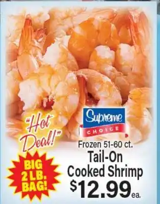 Angelo Caputo's Fresh Market Frozen 51-60 ct. Tail-On Cooked Shrimp offer