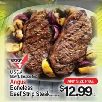 Angelo Caputo's Fresh Market Angus Boneless Beef Strip Steak offer