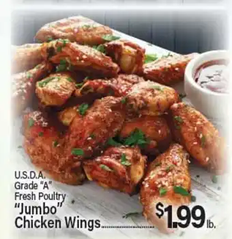 Angelo Caputo's Fresh Market U.S.D.A. Grade A Fresh Poultry Jumbo Chicken Wings offer