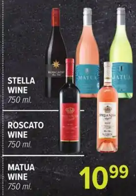 Cermak Fresh Market STELLA WINE 750 ml. ROSCATO WINE 750 ml. MATUA WINE 750 ml offer