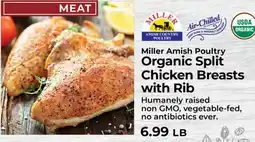 Sunset Foods Miller Amish Poultry Organic Split Chicken Breasts with Rib offer