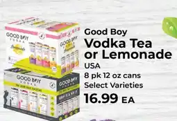Sunset Foods Good Boy Vodka Tea or Lemonade offer