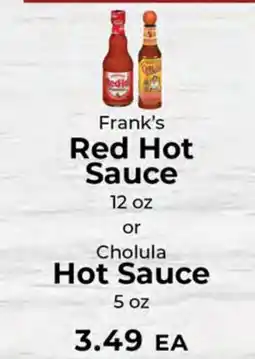 Sunset Foods Frank's Red Hot Sauce 12 oz or Cholula Hot Sauce 5 oz offer