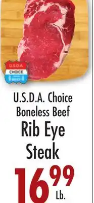 Garden Fresh Market U.S.D.A. Choice Boneless Beef Rib Eye Steak offer