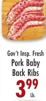 Garden Fresh Market Gov't Insp. Fresh Pork Baby Back Ribs offer