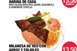 Carnicerias Jimenez MILANESA DE RES CON ARROZ Y FRIJOLES offer