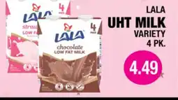 Carnicerias Jimenez LALA UHT MILK VARIETY 4 PK offer