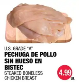 Carnicerias Jimenez U.S. GRADE A PECHUGA DE POLLO SIN HUESO EN BISTEC offer