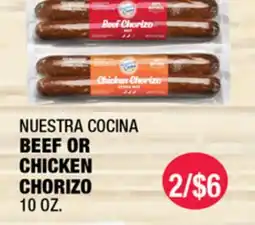 Carnicerias Jimenez NUESTRA COCINA BEEF OR CHICKEN CHORIZO offer