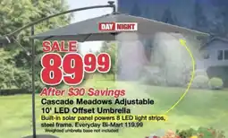 Bi-Mart Cascade Meadows Adjustable 10' LED Offset Umbrella offer