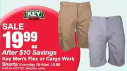 Bi-Mart Key Men's Flex or Cargo Work Shorts offer