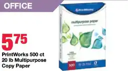 Bi-Mart PrintWorks 500 ct 20 lb Multipurpose Copy Paper offer