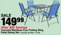 Bi-Mart Cascade Meadows Folding Sling Patio Dining Set offer