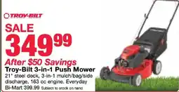 Bi-Mart Troy-Bilt 3-in-1 Push Mower offer