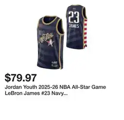 Dick's Sporting Goods Jordan Youth 2025-26 NBA All-Star Game LeBron James #23 Navy Swingman Jersey offer