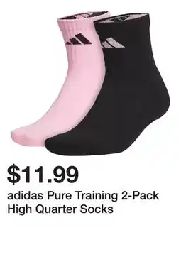 Dick's Sporting Goods adidas Pure Training 2-Pack High Quarter Socks offer