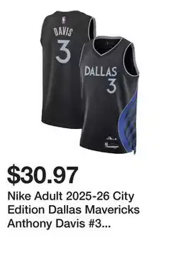 Dick's Sporting Goods Nike Adult 2025-26 City Edition Dallas Mavericks Anthony Davis #3 Swingman Jersey offer