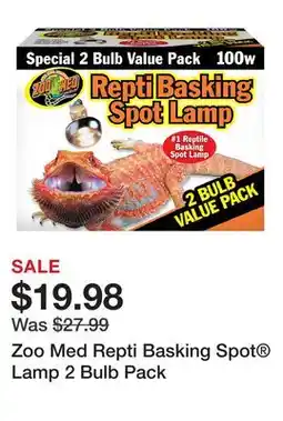 Petsmart Zoo Med Repti Basking Spot Lamp 2 Bulb Pack offer