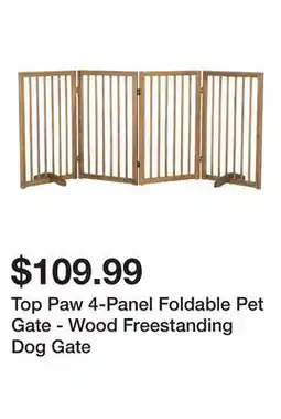 Petsmart Top Paw 4-Panel Foldable Pet Gate - Wood Freestanding Dog Gate offer