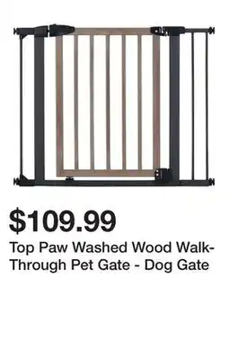 Petsmart Top Paw Washed Wood Walk-Through Pet Gate - Dog Gate offer