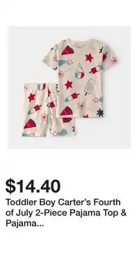 Kohl's Toddler Boy Carter's Fourth of July 2-Piece Pajama Top & Pajama Bottoms Set offer