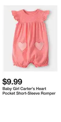 Kohl's Baby Girl Carter's Heart Pocket Short-Sleeve Romper offer