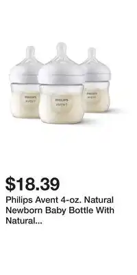 Kohl's Philips Avent 4-oz. Natural Newborn Baby Bottle With Natural Response Nipple 3-Pack offer