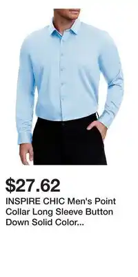Kohl's INSPIRE CHIC Men's Point Collar Long Sleeve Button Down Solid Color Formal Dress Shirts offer
