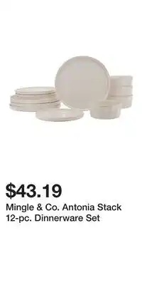 Kohl's Mingle & Co. Antonia Stack 12-pc. Dinnerware Set offer