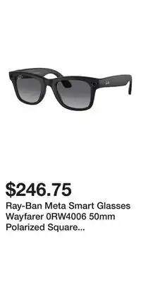 Kohl's Ray-Ban Meta Smart Glasses Wayfarer 0RW4006 50mm Polarized Square Sunglasses (Gen 1) offer