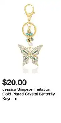 Kohl's Jessica Simpson Imitation Gold Plated Crystal Butterfly Keychai offer