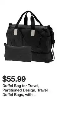 Kohl's Duffel Bag for Travel, Partitioned Design, Travel Duffel Bags, with Fixed Luggage Strap 2 Pcs offer