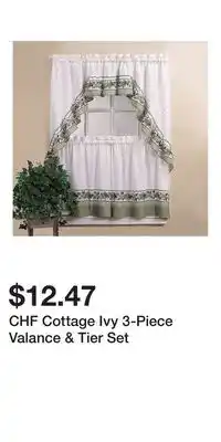 Kohl's CHF Cottage Ivy 3-Piece Valance & Tier Set offer