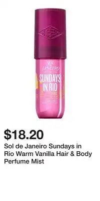 Kohl's Sol de Janeiro Sundays in Rio Warm Vanilla Hair & Body Perfume Mist offer