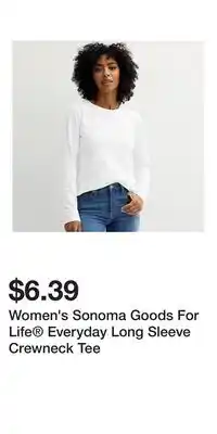 Kohl's Women's Sonoma Goods For Life Everyday Long Sleeve Crewneck Tee offer