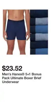 Kohl's Men's Hanes 5+1 Bonus Pack Ultimate Boxer Brief Underwear offer